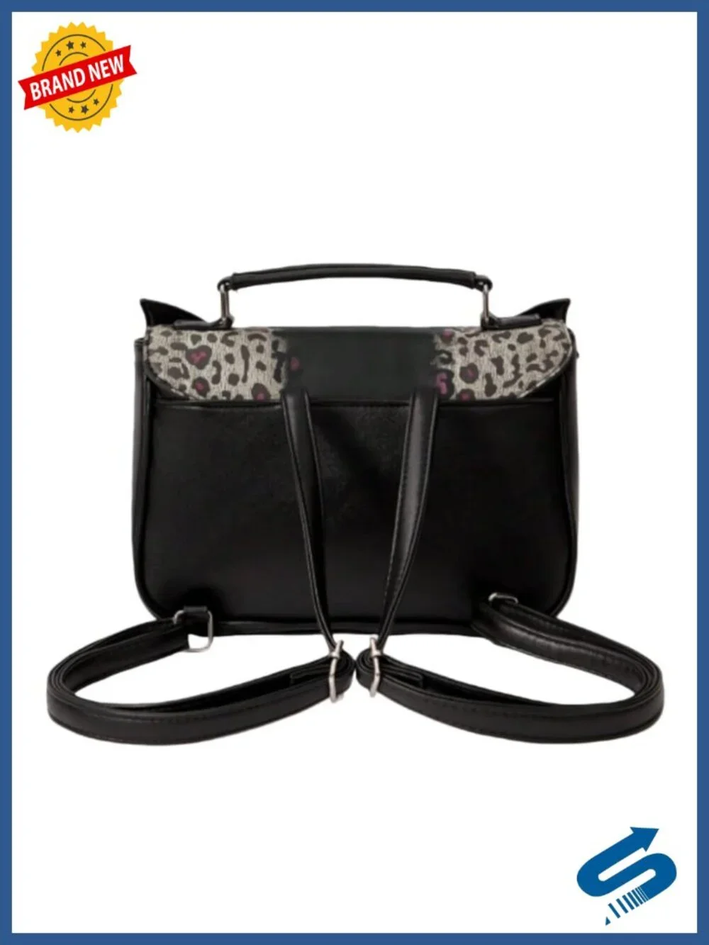 Gothic Bat Wing Backpack Purse, Faux Leather Convertible Shoulder Bag